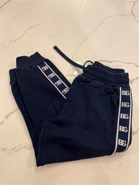 Dolce & Gabbana Navy Kids Logo-Trim Jogger Pants